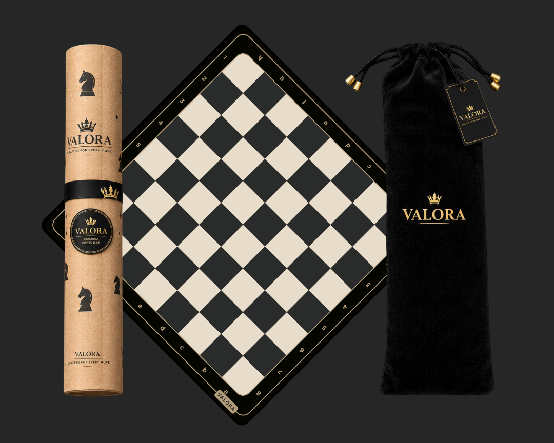 Valora Chess premium tournament chess set on a chess mat